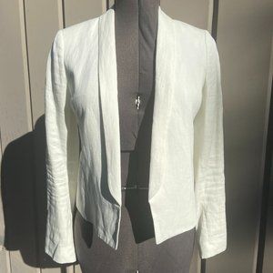 Vince Women's White Cropped Tuxedo Style Blazer